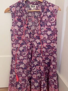 SLV Pink Floral Printed Mini Dress